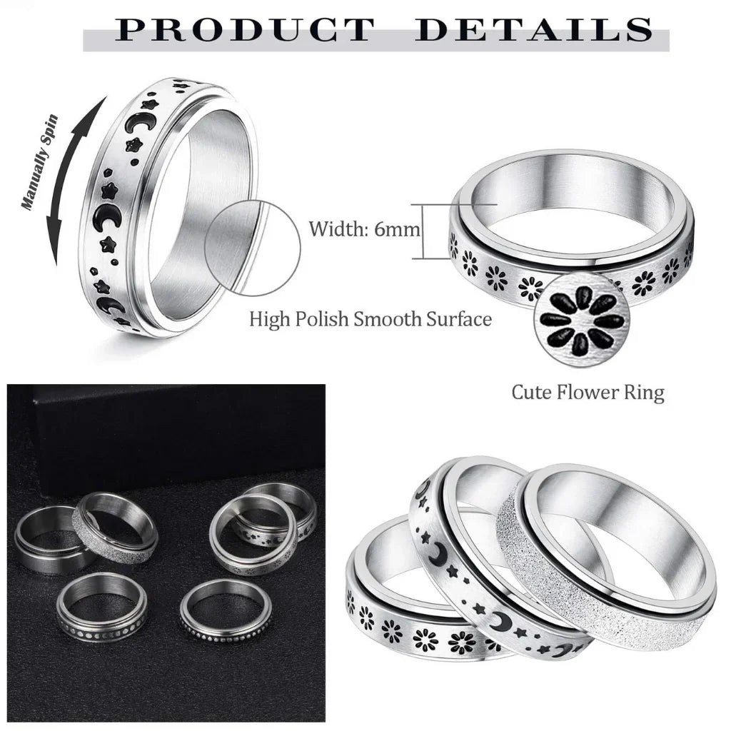 CELESTIAL SPINNER BOHEMIAN JEWELRY RINGS FOR RELAXATION - Boho ring