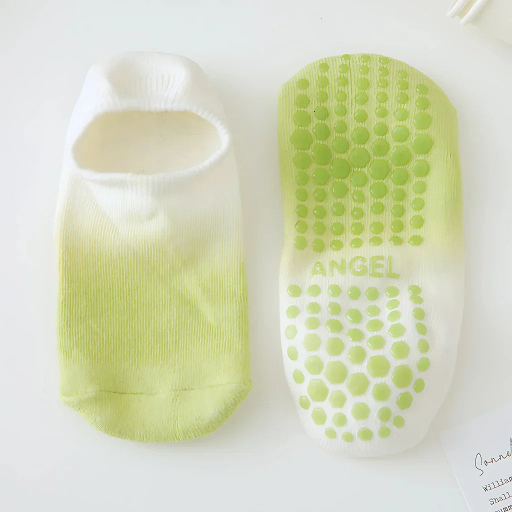 CHILDREN NON SLIP TIE DYE YOGA SOCKS FOR FITNESS - Gradient Green / Free Size - Yoga Socks