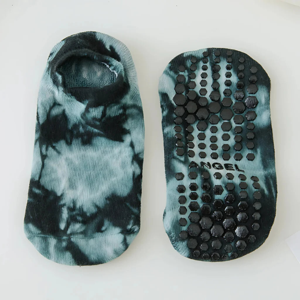 CHILDREN NON SLIP TIE DYE YOGA SOCKS FOR FITNESS - Tie Dyed Black / Free Size - Yoga Socks