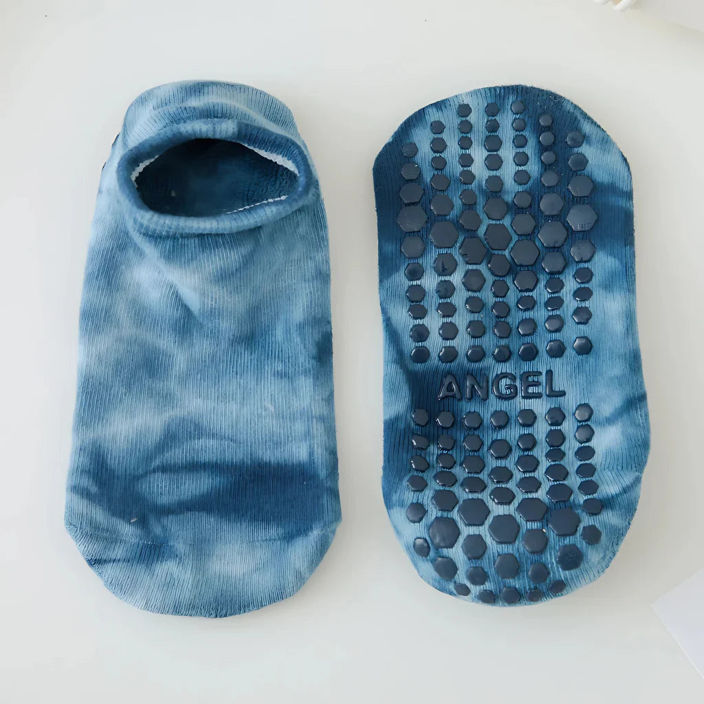 CHILDREN NON SLIP TIE DYE YOGA SOCKS FOR FITNESS - Tie Dyed Blue / Free Size - Yoga Socks