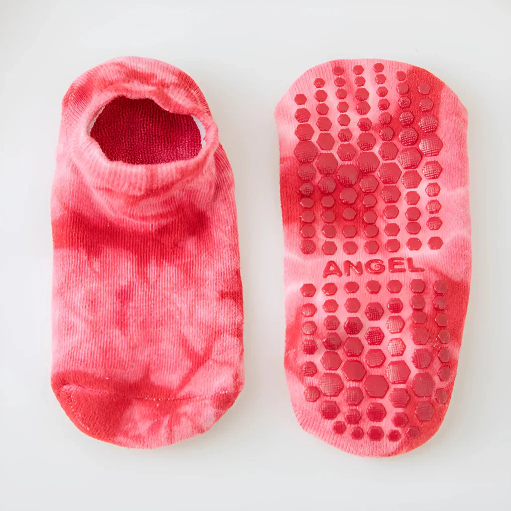 CHILDREN NON SLIP TIE DYE YOGA SOCKS FOR FITNESS - Tie Dyed Red / Free Size - Yoga Socks