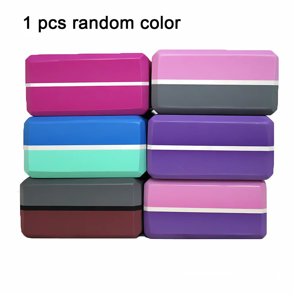 Dual-Tone Yoga Blocks Bricks For Balanced Support - Random / 23x15x7.5 cm