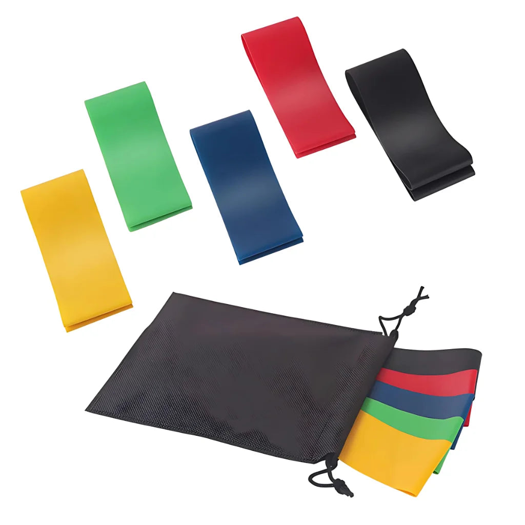Five Level Resistance Band Set For All Fitness Levels - Black / Bag - Yoga Resistance Band