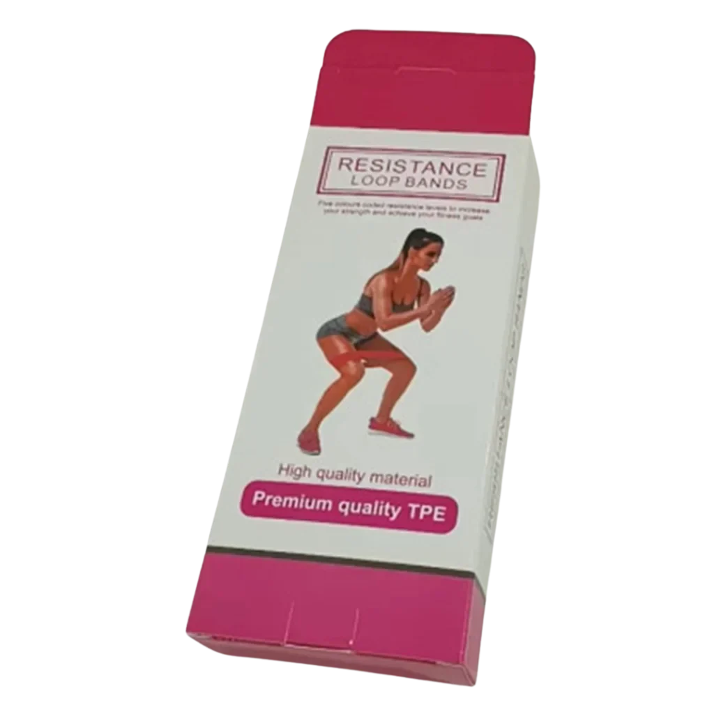 Five Level Resistance Band Set For All Fitness Levels - Pink / Box - Yoga Resistance Band