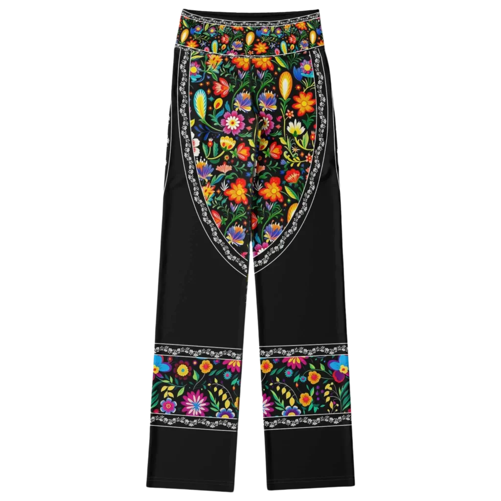 Girls Flare Leggings With Floral Fiesta Print