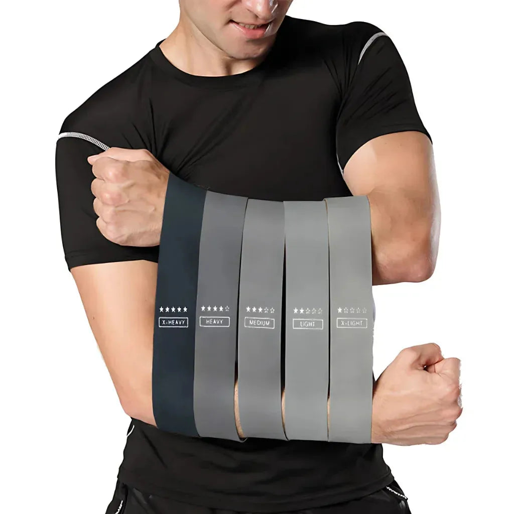 Gradient PT Resistance Bands For Full Body Training - Gradient Gray Black 5 Pack