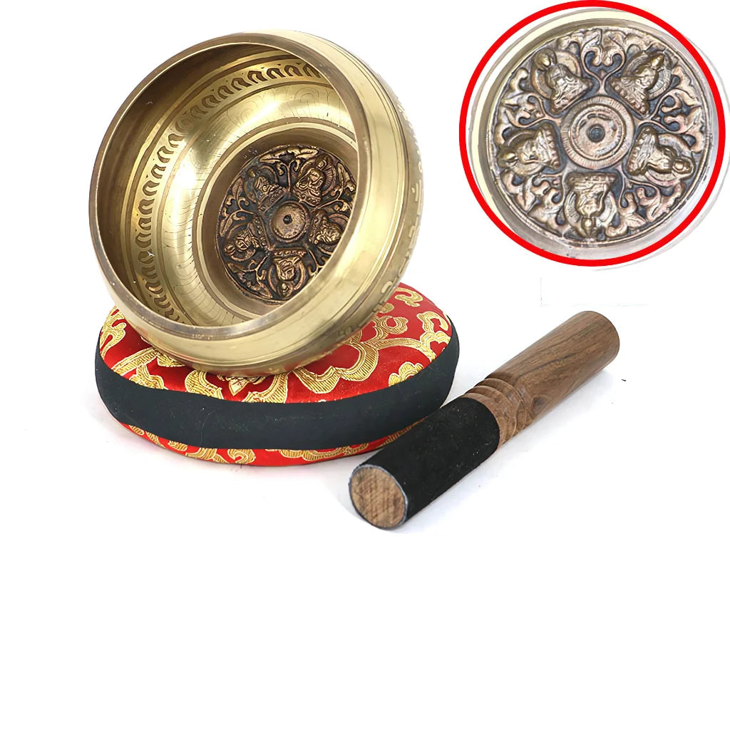 HANDMADE SINGING BOWL FOR MEDITATION & HEALING - Flat bottom / 13cm - sound bowl