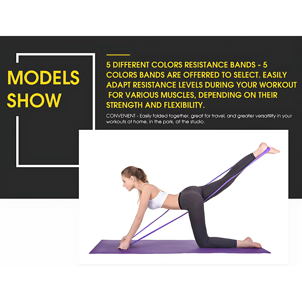 Latex Yoga Resistance Band For Flexibility Training - Random Color - Yoga Resistance Band