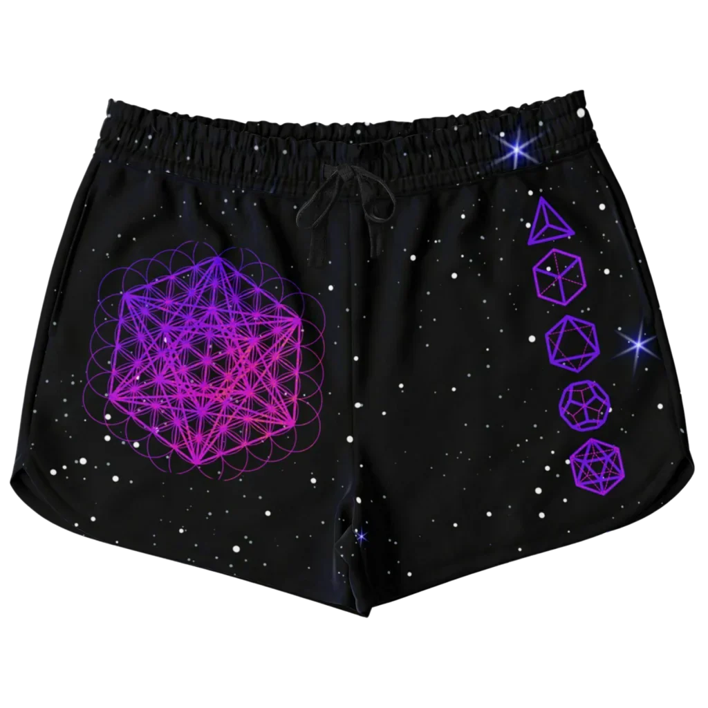 Loose Fitting Shorts Women’s With Sacred Geometry Print - XS