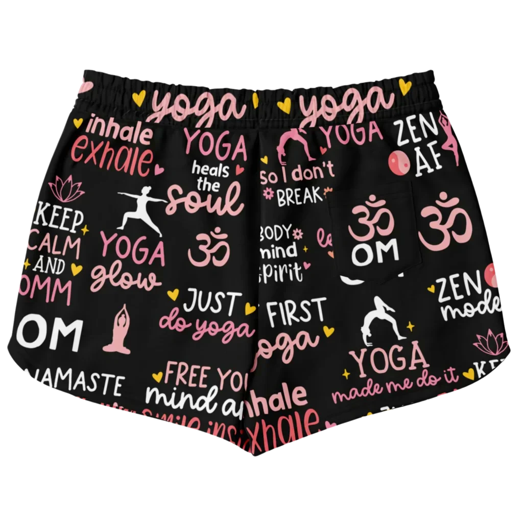 Loose Shorts Yoga With Inspirational Quote Print
