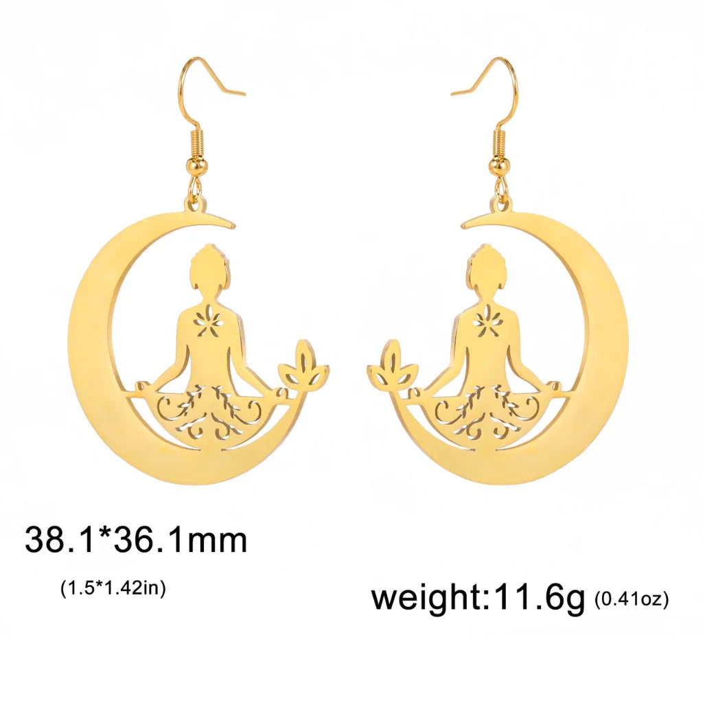MYSTICAL BOHO EARRINGS FOR WOMEN WITH CELESTIAL CHARM - Gold - earrings