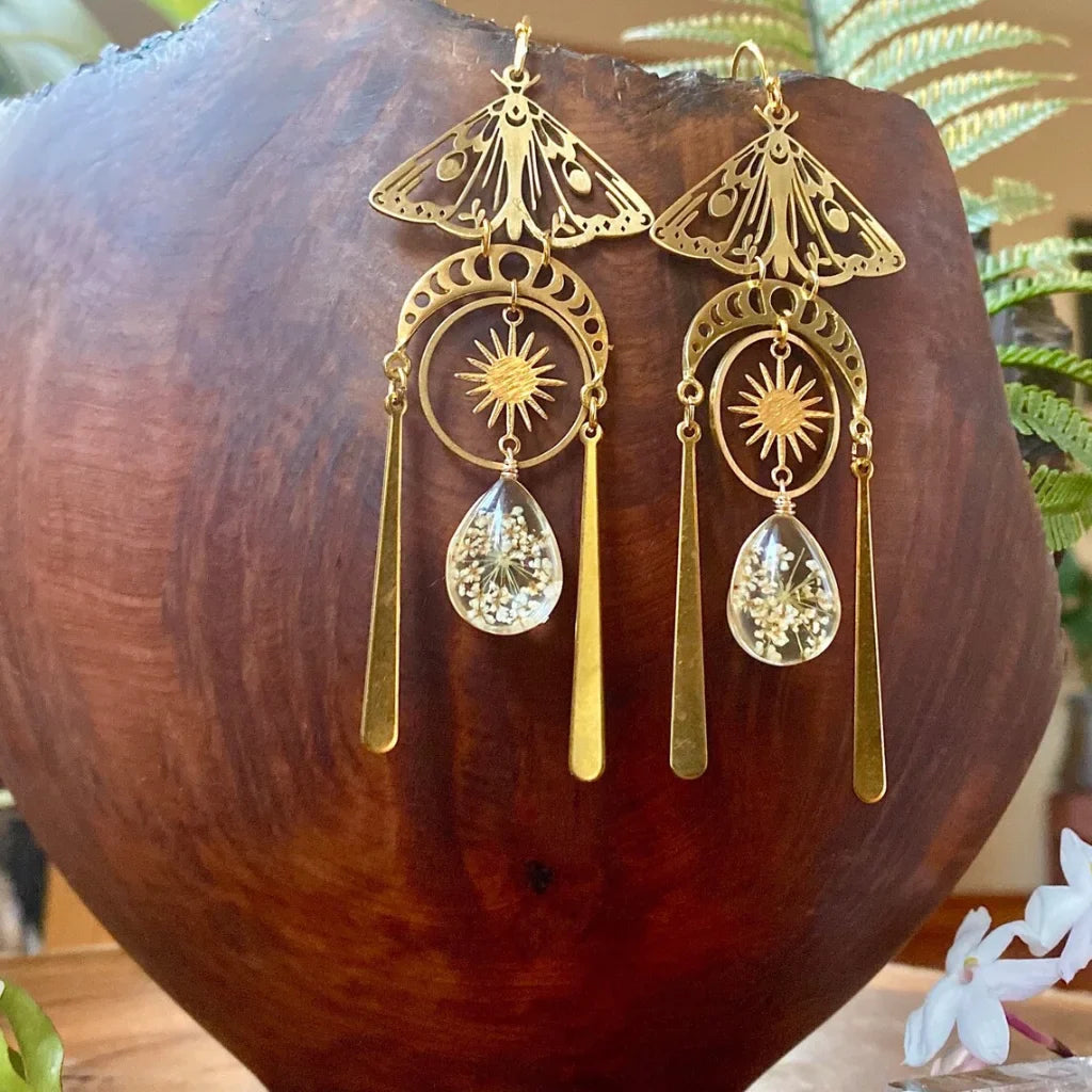 MYSTICAL BOHO OLEORESIN CRYSTAL BOHO EARRINGS FOR WOMEN - Gold - earrings