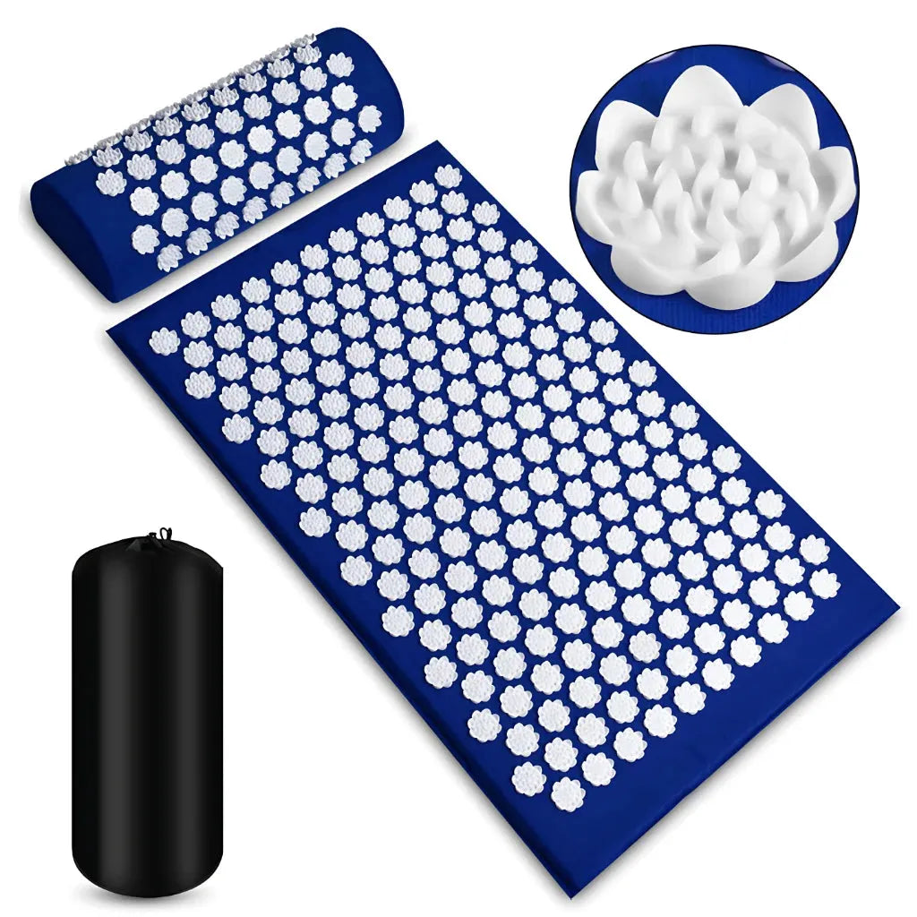 PREMIUM ACUPRESSURE MAT AND PILLOW SET FOR DEEP RELAXATION - Blue - acupressure mat