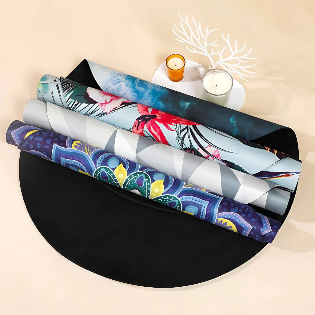 PREMIUM LARGE ROUND YOGA MAT WITH CUSTOM THICKNESS - Round Yoga Mats
