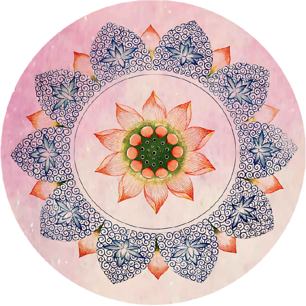 PREMIUM LARGE ROUND YOGA MAT WITH CUSTOM THICKNESS - Pink Lotus / 1400X1.5mm - Round Yoga Mats