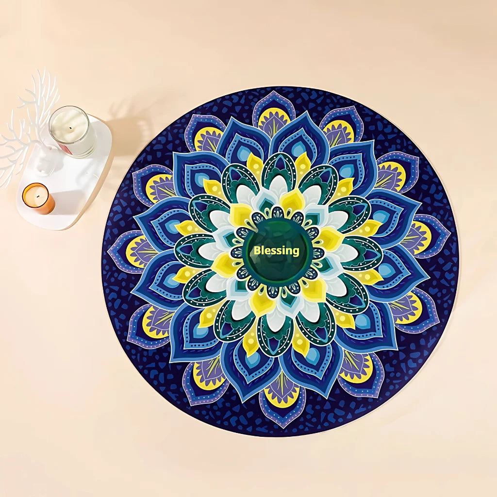 PREMIUM LARGE ROUND YOGA MAT WITH CUSTOM THICKNESS - Tropical Rainforest / 1400X1.5mm - Round Yoga Mats