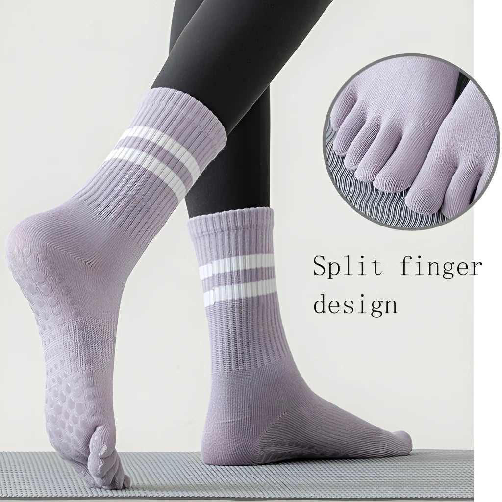 PREMIUM NON SLIP COTTON YOGA SOCKS FOR WOMEN - 8 Pairs - Yoga Socks