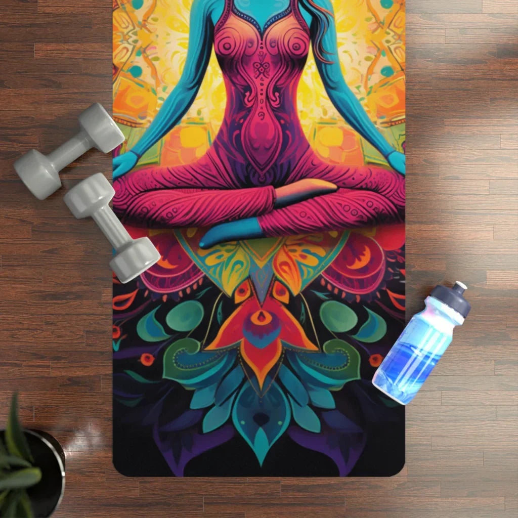 Liquid Fractal Yoga Mat - Trippy Design Exercise Mat, Unique Psychedelic Yogi Gift, Cool on sale Pilates Mat, Tribal Abstract Blue Funky Groove