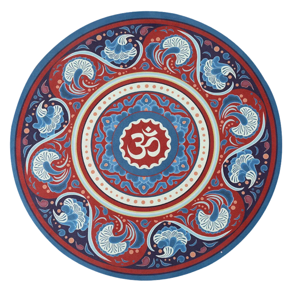ROUND YOGA MAT BOHO SACRED SYMBOL NON-SLIP DESIGN - Style C