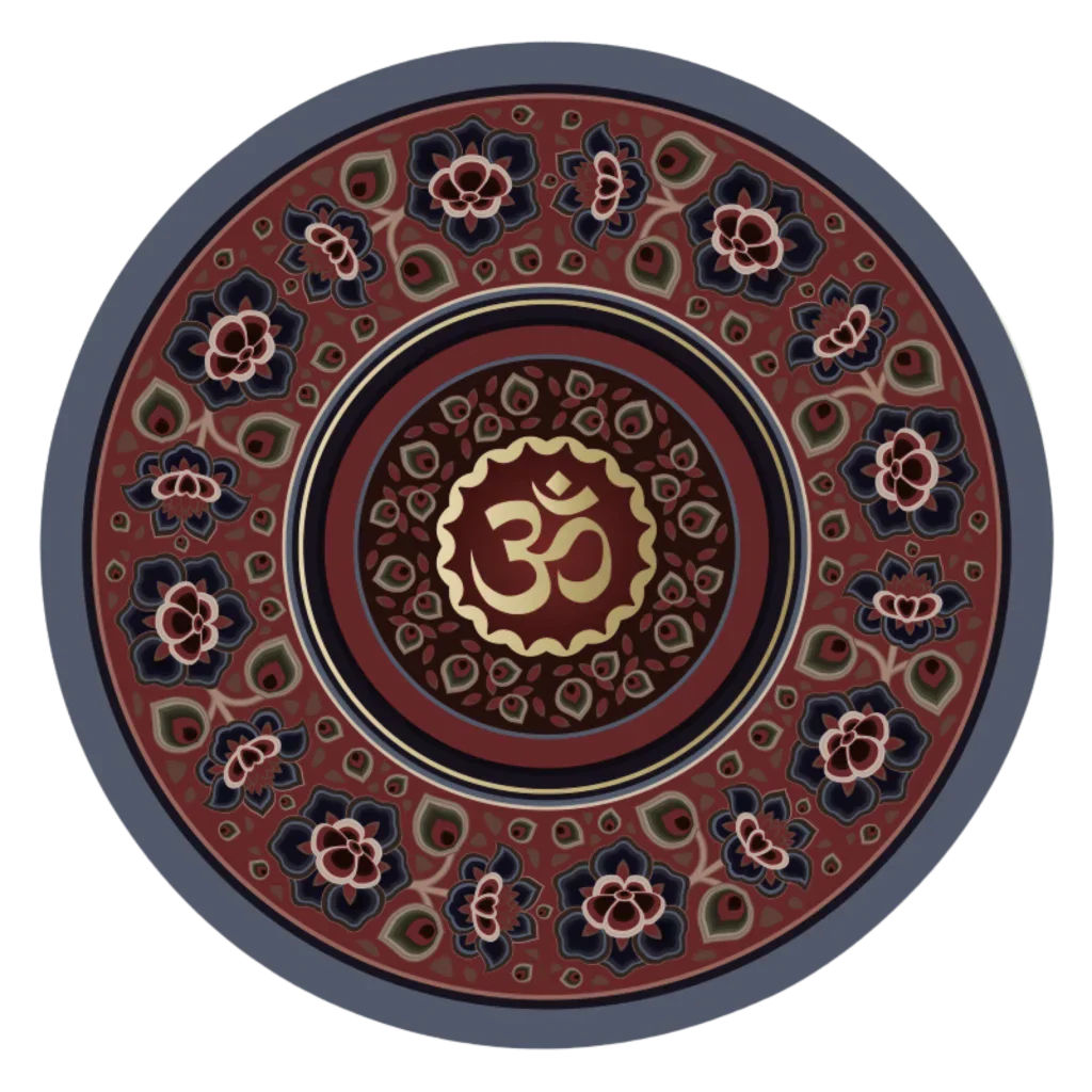 ROUND YOGA MAT BOHO SACRED SYMBOL NON-SLIP DESIGN - Style D