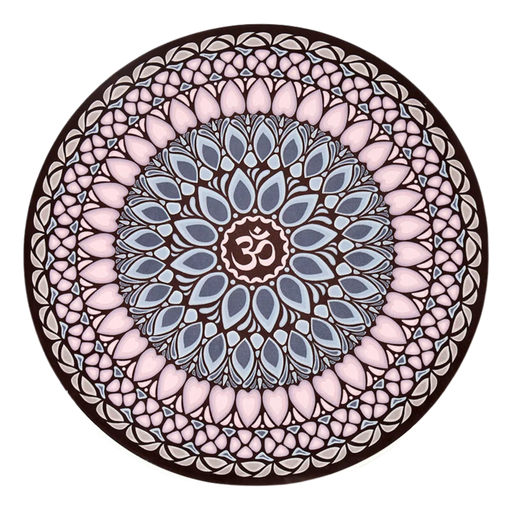 ROUND YOGA MAT BOHO SACRED SYMBOL NON-SLIP DESIGN - Style E