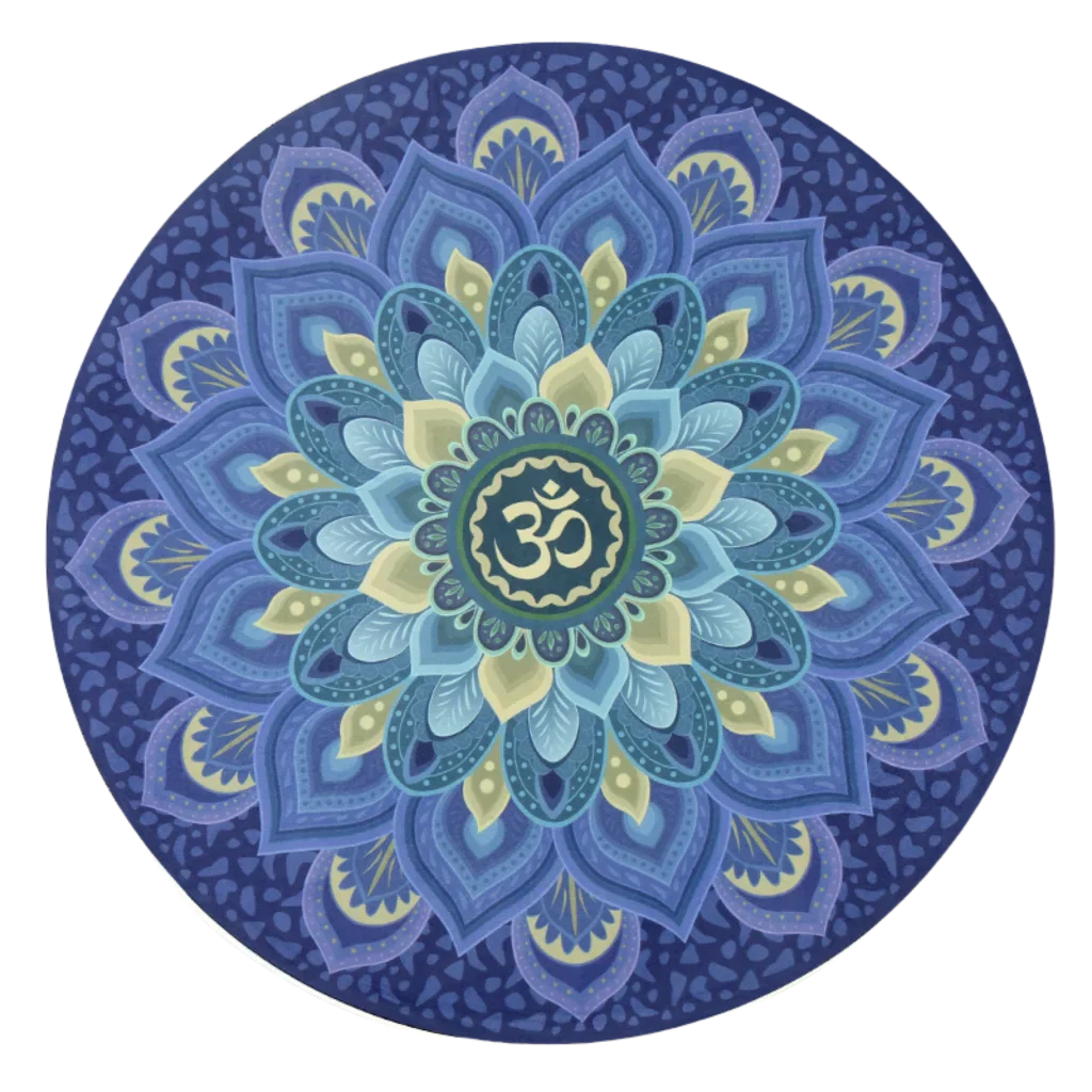 ROUND YOGA MAT BOHO SACRED SYMBOL NON-SLIP DESIGN - Style F