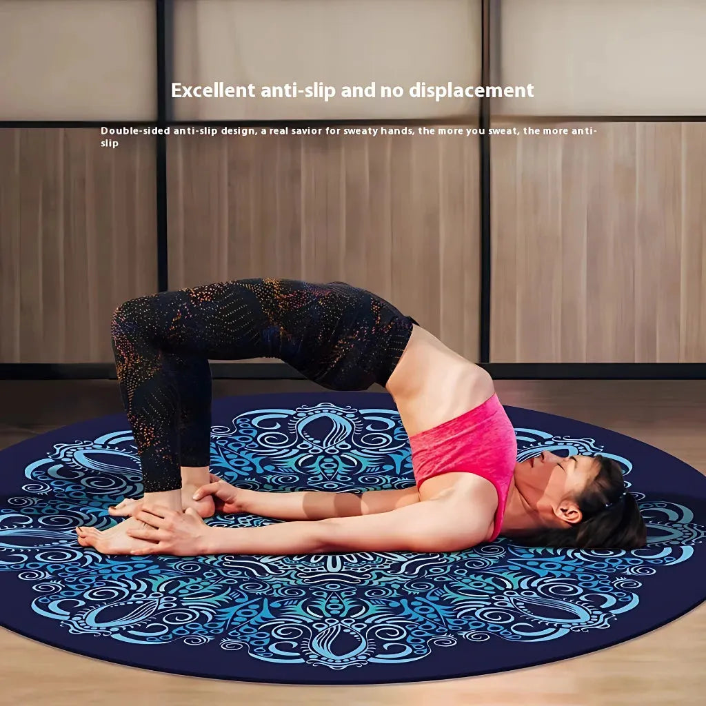 Round Yoga Mats Large With Non-Slip Natural Rubber