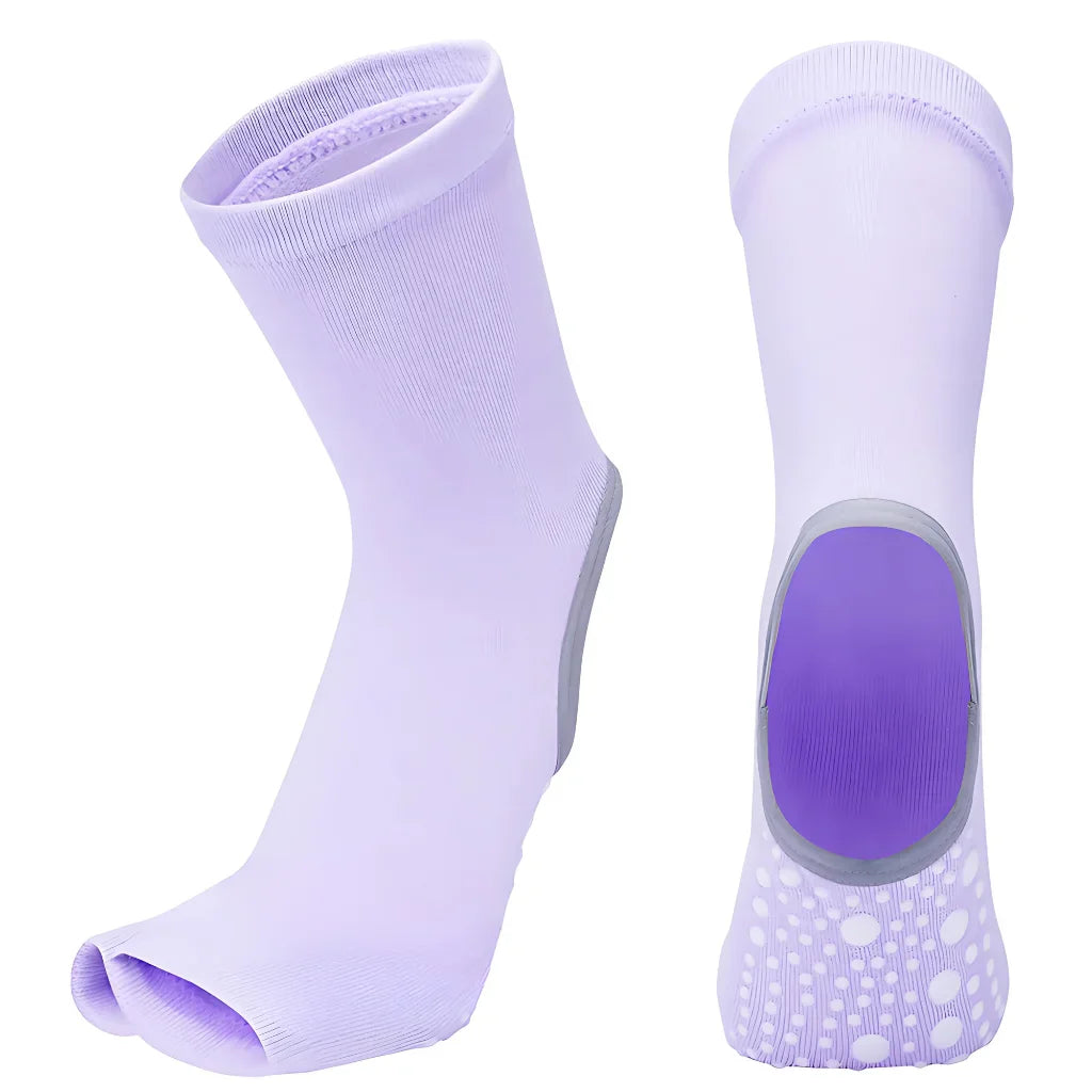 SPLIT TOE JACQUARD YOGA SOCKS FOR WOMEN - Purple - Yoga Socks