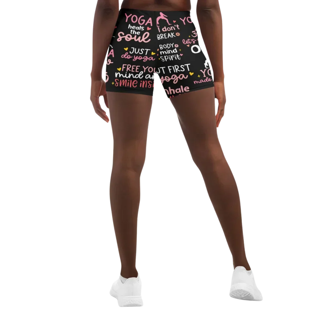 Yoga Quotes Yoga Shorts – Inspire Every Yoga Session - Yoga Shorts - AOP