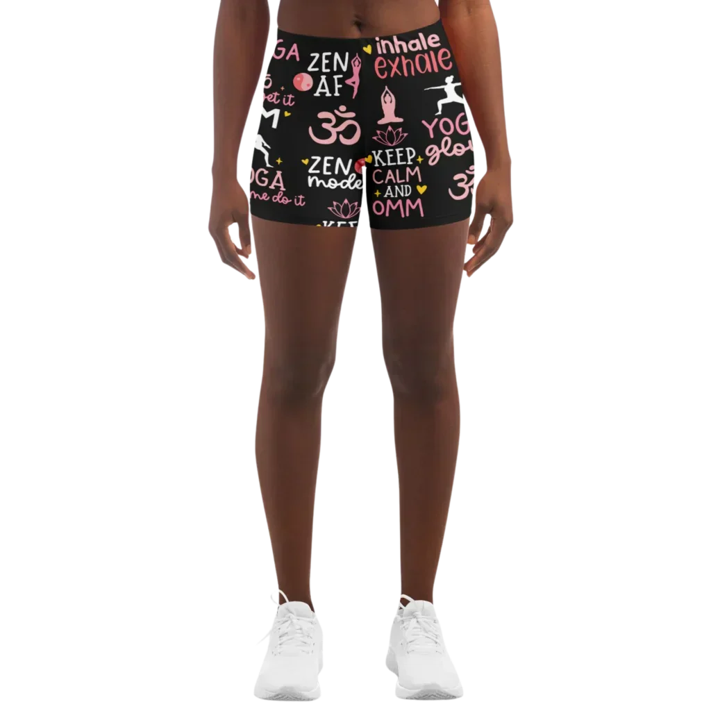 Yoga Quotes Yoga Shorts – Inspire Every Yoga Session - Yoga Shorts - AOP