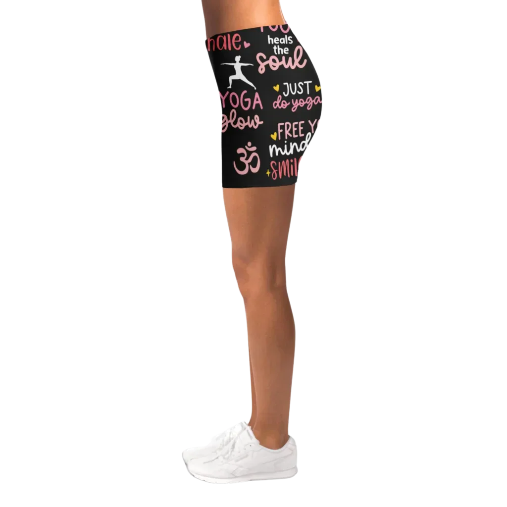 Yoga Quotes Yoga Shorts – Inspire Every Yoga Session - Yoga Shorts - AOP
