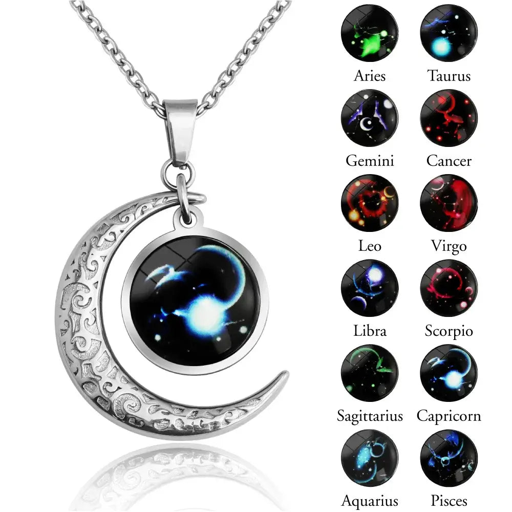 GLOWING ZODIAC NECKLACE WITH PENDANT FOR MEN & WOMEN