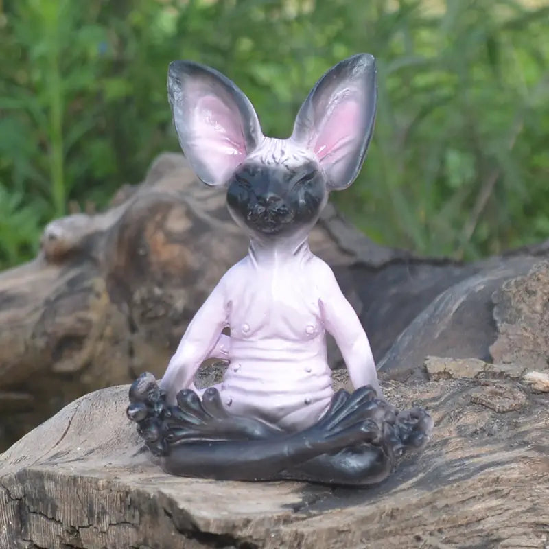 MEDITATION CAT YOGA STATUE FOR PEACEFUL HOME DECOR