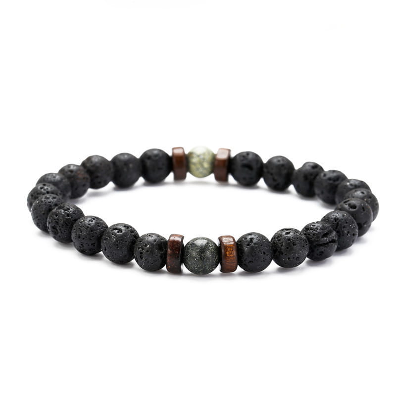 LAVA STONE YOGA BEAD BRACELET FOR GROUNDING ENERGY