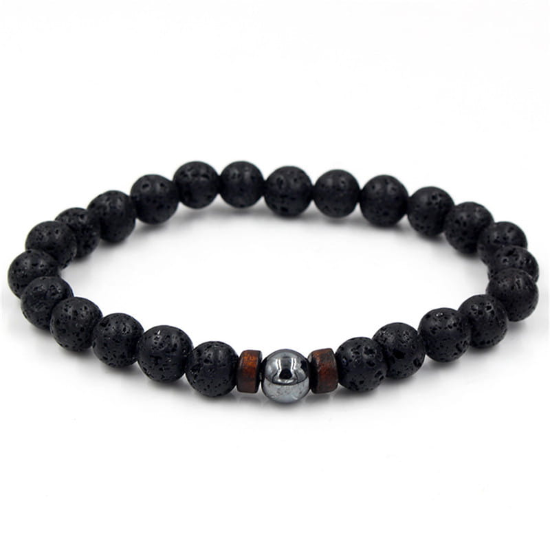 LAVA STONE YOGA BEAD BRACELET FOR GROUNDING ENERGY