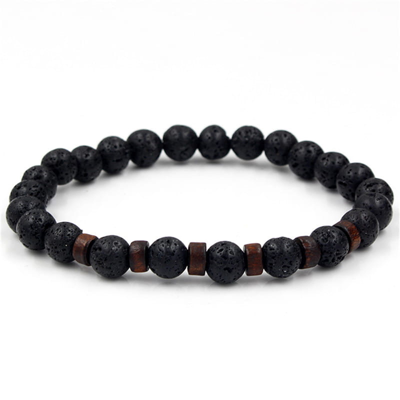 LAVA STONE YOGA BEAD BRACELET FOR GROUNDING ENERGY