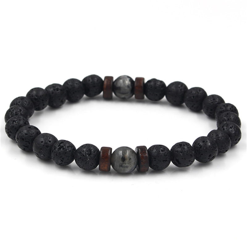 LAVA STONE YOGA BEAD BRACELET FOR GROUNDING ENERGY