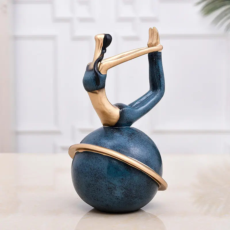 Graceful Soul Hand Painted Resin Yoga Statue Decor