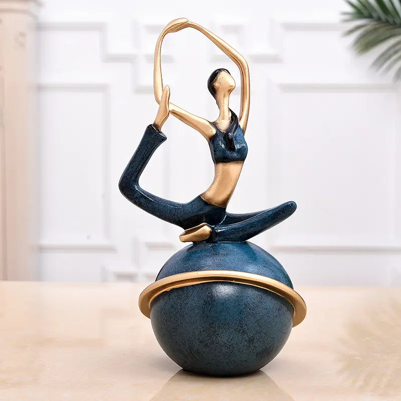 Graceful Soul Hand Painted Resin Yoga Statue Decor