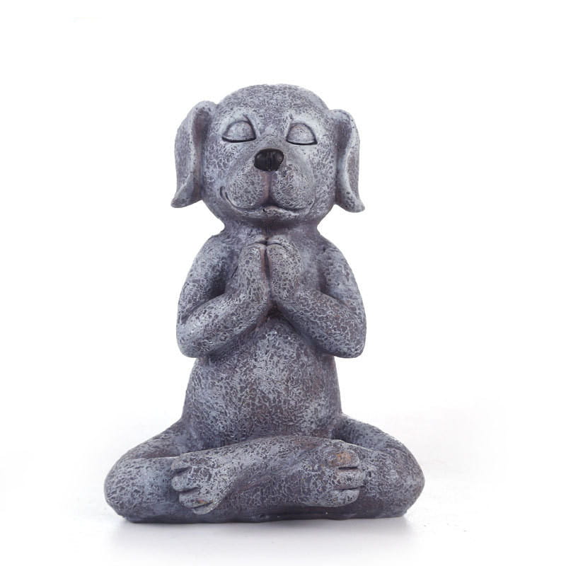 MEDITATION DOG BUDDHA YOGA STATUE FOR PEACEFUL HOME DECOR