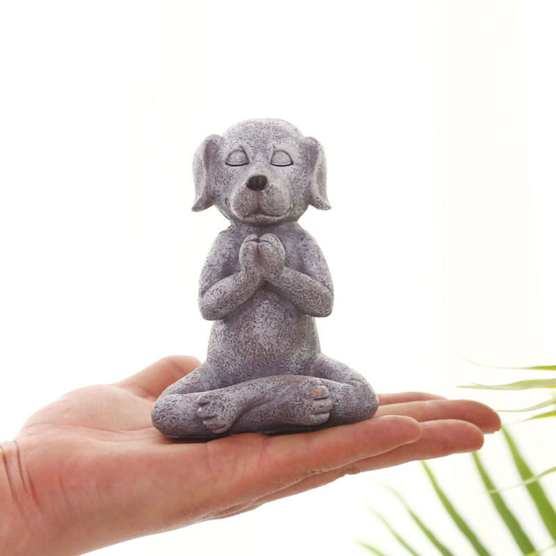 MEDITATION DOG BUDDHA YOGA STATUE FOR PEACEFUL HOME DECOR