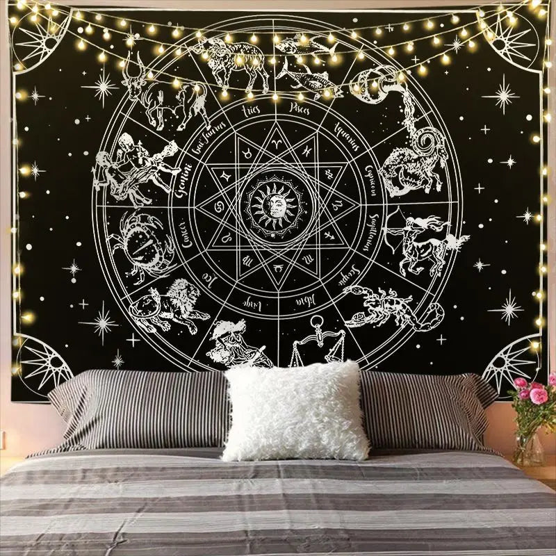 MYSTICAL CELESTIAL MANDALA TAPESTRY WALL DECOR