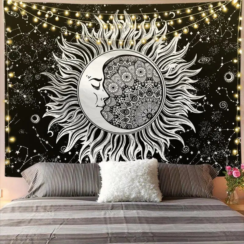 MYSTICAL CELESTIAL MANDALA TAPESTRY WALL DECOR