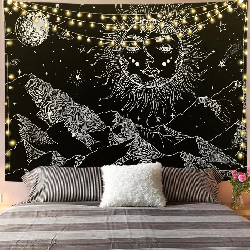 MYSTICAL CELESTIAL MANDALA TAPESTRY WALL DECOR