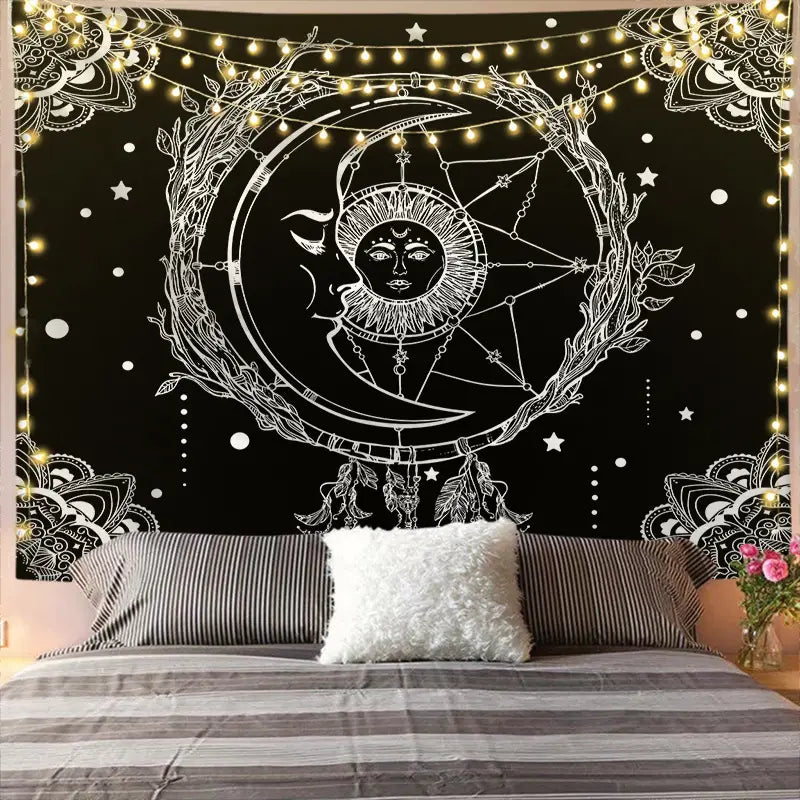 MYSTICAL CELESTIAL MANDALA TAPESTRY WALL DECOR