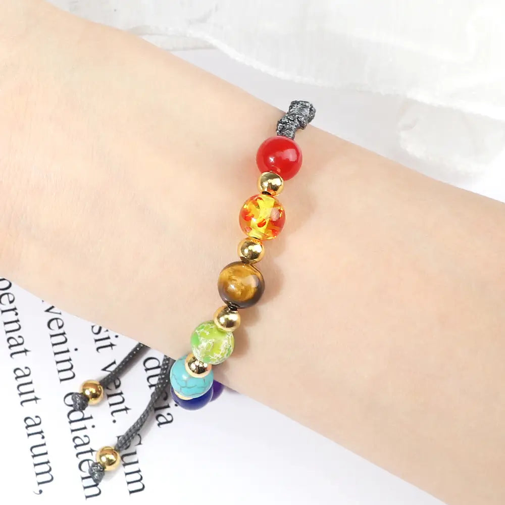 HANDWOVEN CHAKRA BEAD BRACELET FOR ENERGY & BALANCE