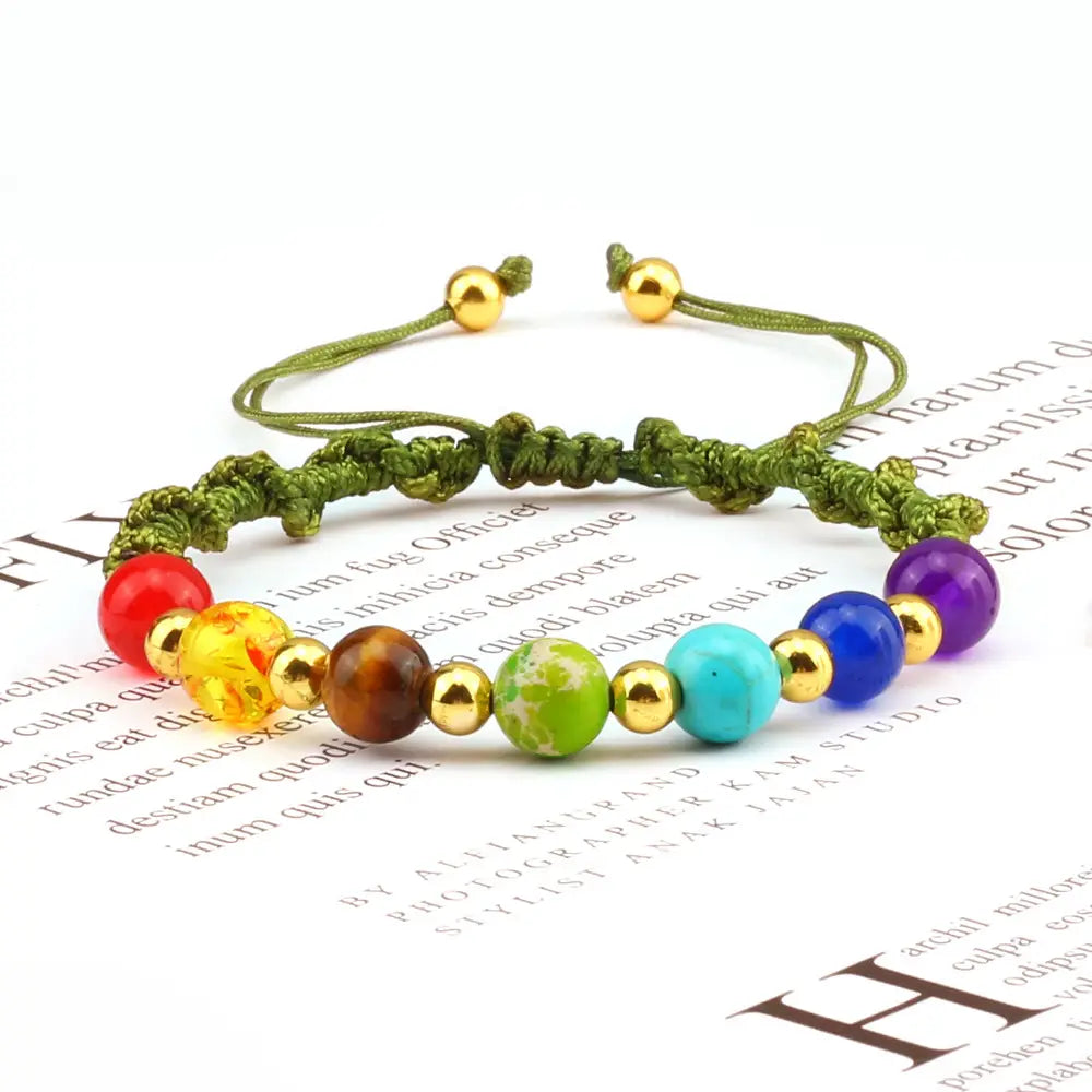 HANDWOVEN CHAKRA BEAD BRACELET FOR ENERGY & BALANCE