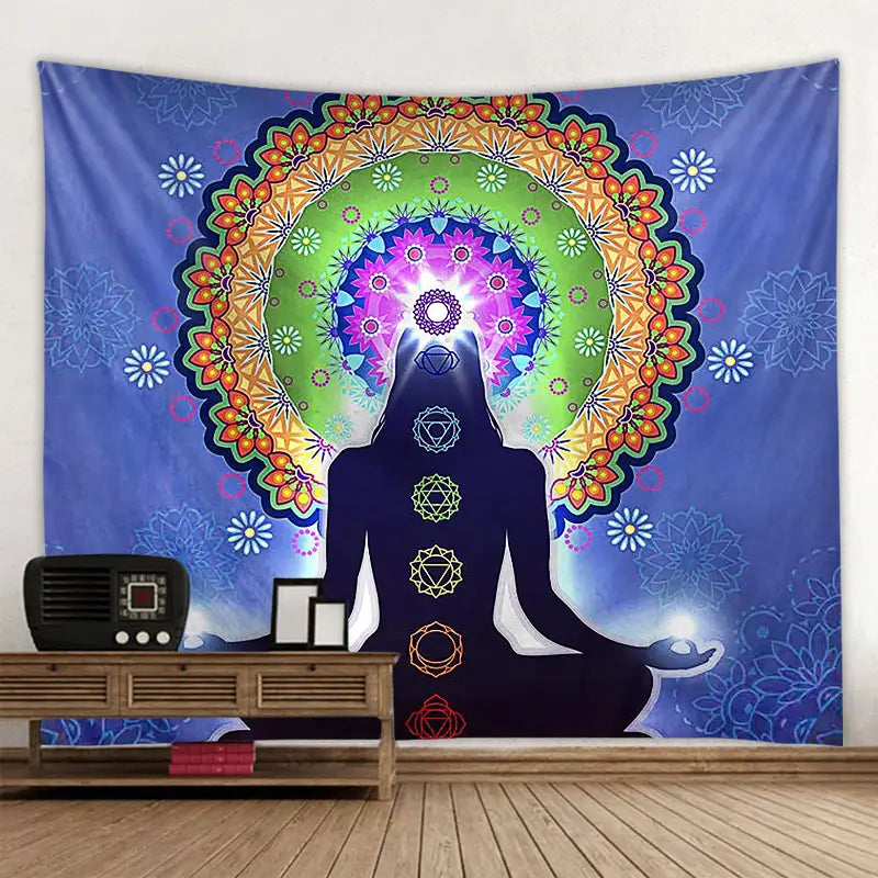 BOHO CHAKRA TAPESTRY WALL HANGING FOR MEDITATION