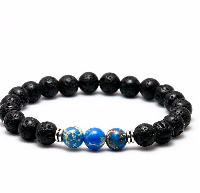 VOLCANIC STONE BEAD BRACELET FOR SPIRITUAL BALANCE