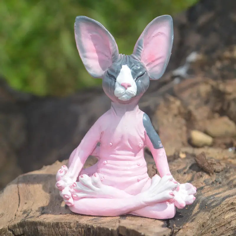 MEDITATION CAT YOGA STATUE FOR PEACEFUL HOME DECOR